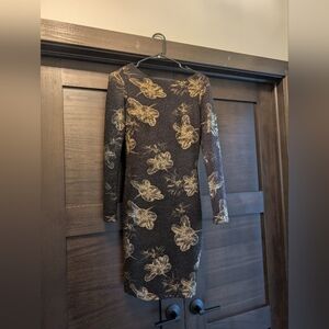 Elegant Black and Gold Floral Dress